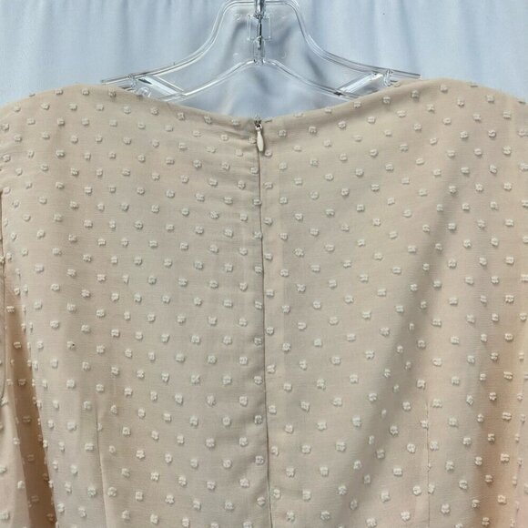 Showpo Womens Dress Blush Swiss Dot Short V Neck Layered Ruffle Cottagecore 6 - Picture 4 of 10